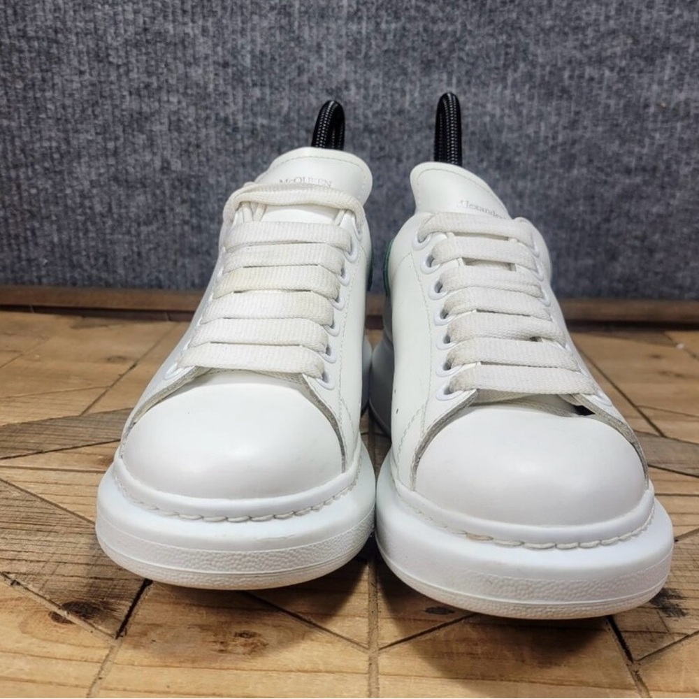 Alexander McQueen Oversized Sneakers
White & Green Croc-Print Leather Size 37.5 - Picture 4 of 16